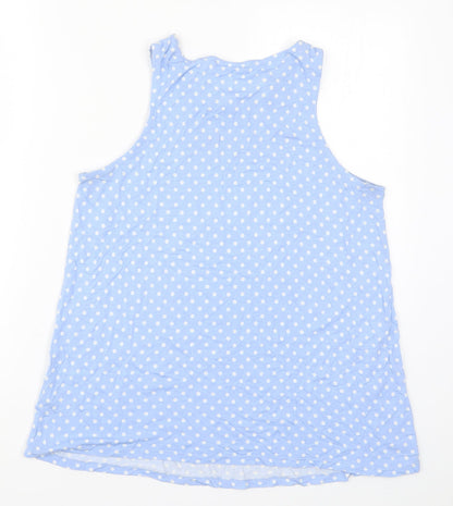 George Womens Blue Polka Dot  Basic Tank Size 14