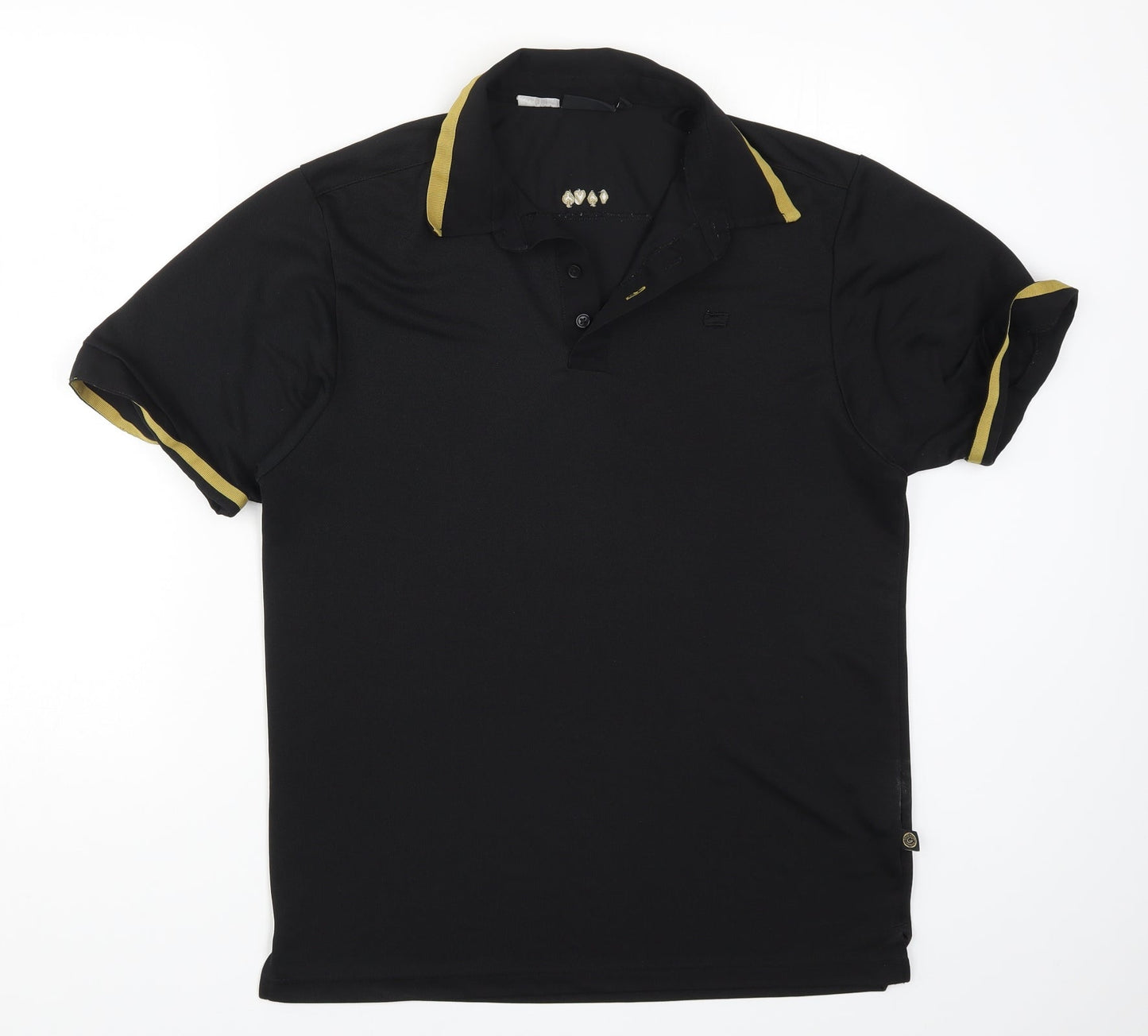 Dimension Mens Black    Polo Size M  - Diamond Spade Hearts Clubs
