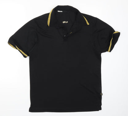 Dimension Mens Black    Polo Size M  - Diamond Spade Hearts Clubs