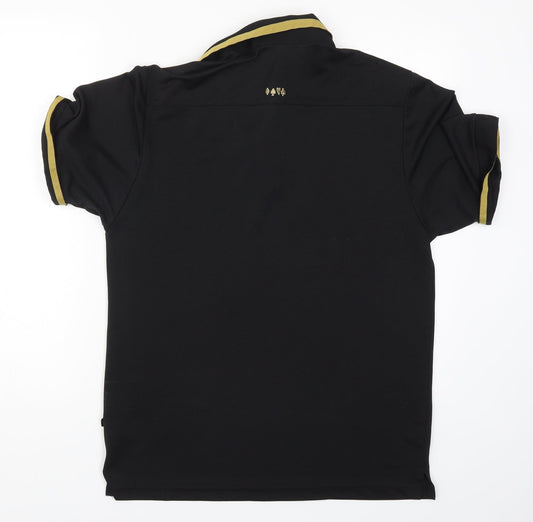 Dimension Mens Black    Polo Size M  - Diamond Spade Hearts Clubs