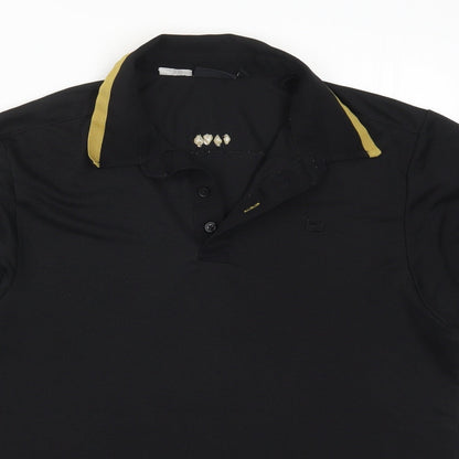 Dimension Mens Black    Polo Size M  - Diamond Spade Hearts Clubs