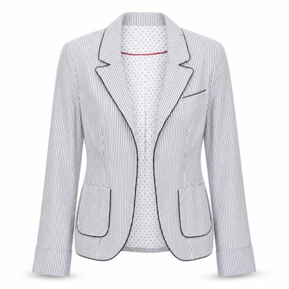 Atmosphere Womens Blue Striped  Jacket Blazer Size 6