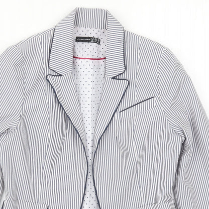 Atmosphere Womens Blue Striped  Jacket Blazer Size 6