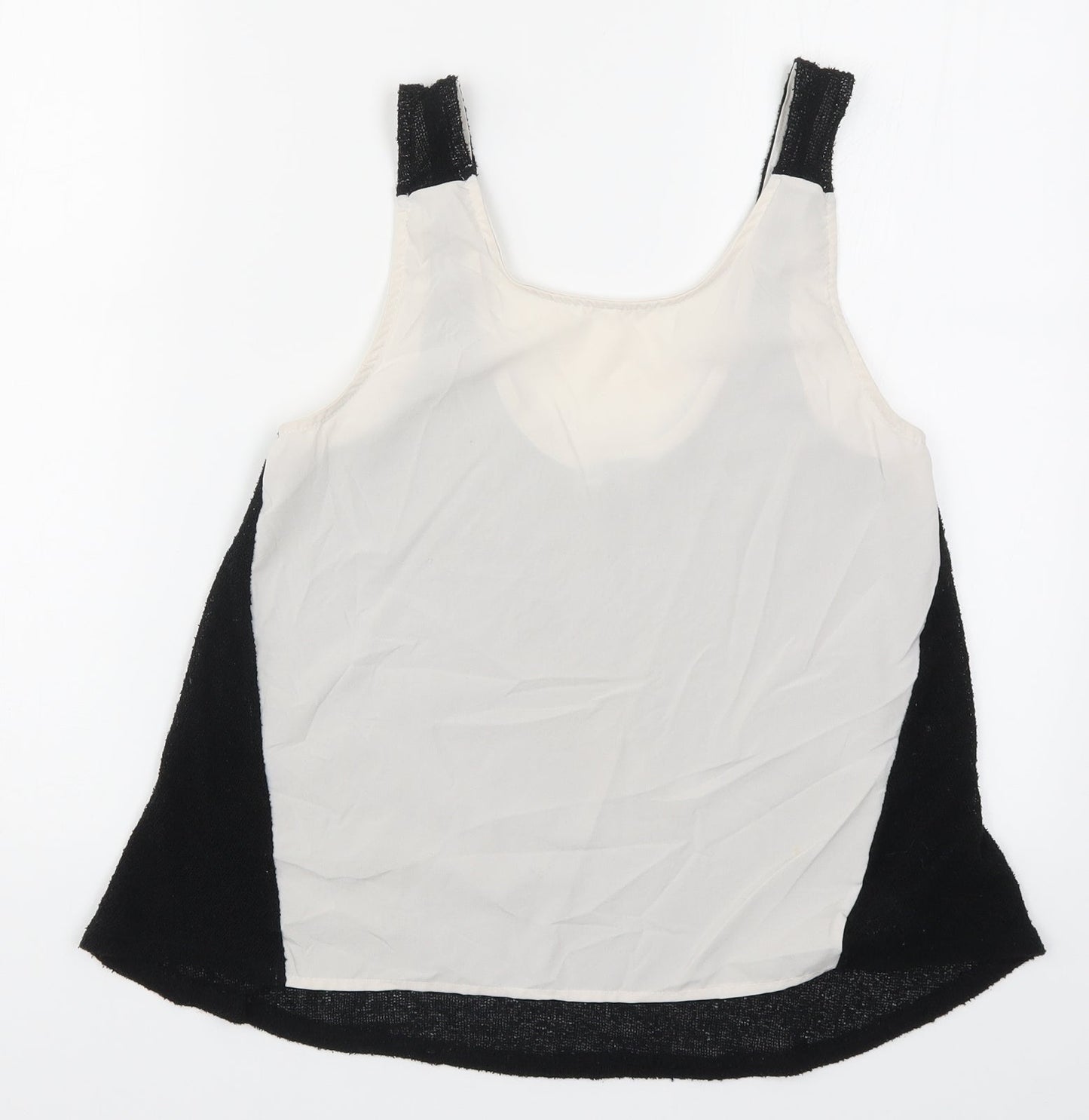 Womens UK Size S Sparkle & Fade Black Basic Tank