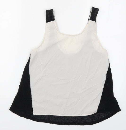 Womens UK Size S Sparkle & Fade Black Basic Tank