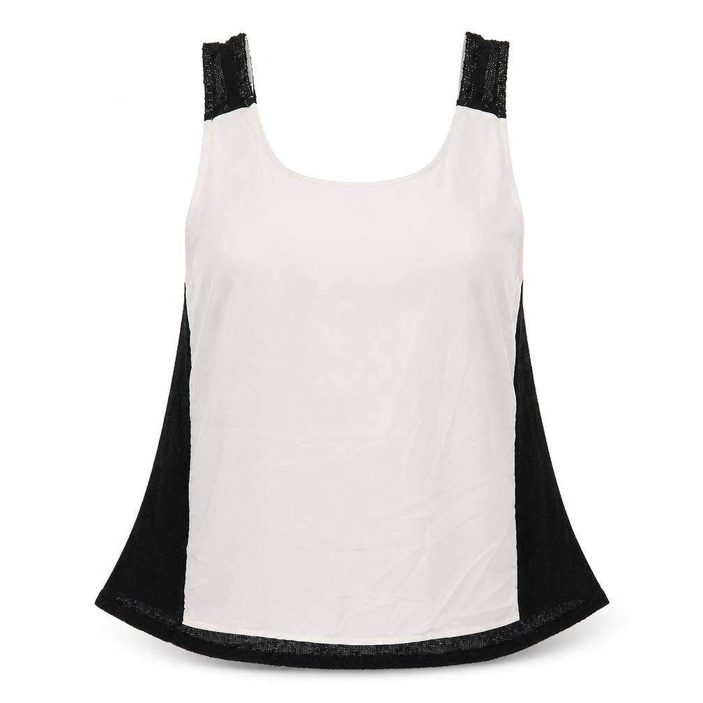 Womens UK Size S Sparkle & Fade Black Basic Tank