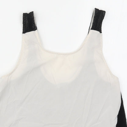 Womens UK Size S Sparkle & Fade Black Basic Tank