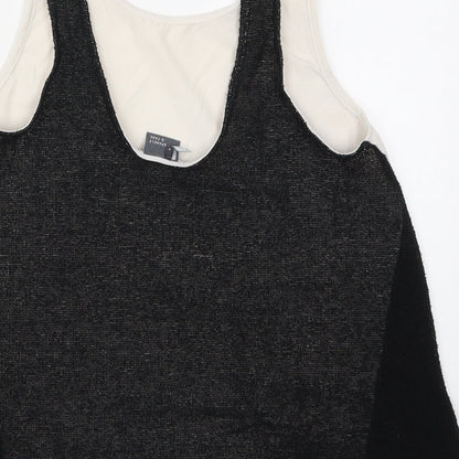 Womens UK Size S Sparkle & Fade Black Basic Tank