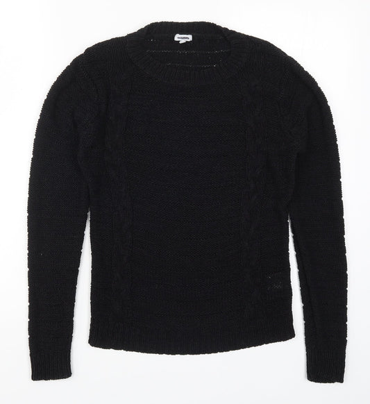 Kismet Womens Black  Knit Pullover Jumper Size S
