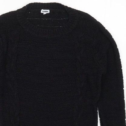 Kismet Womens Black  Knit Pullover Jumper Size S