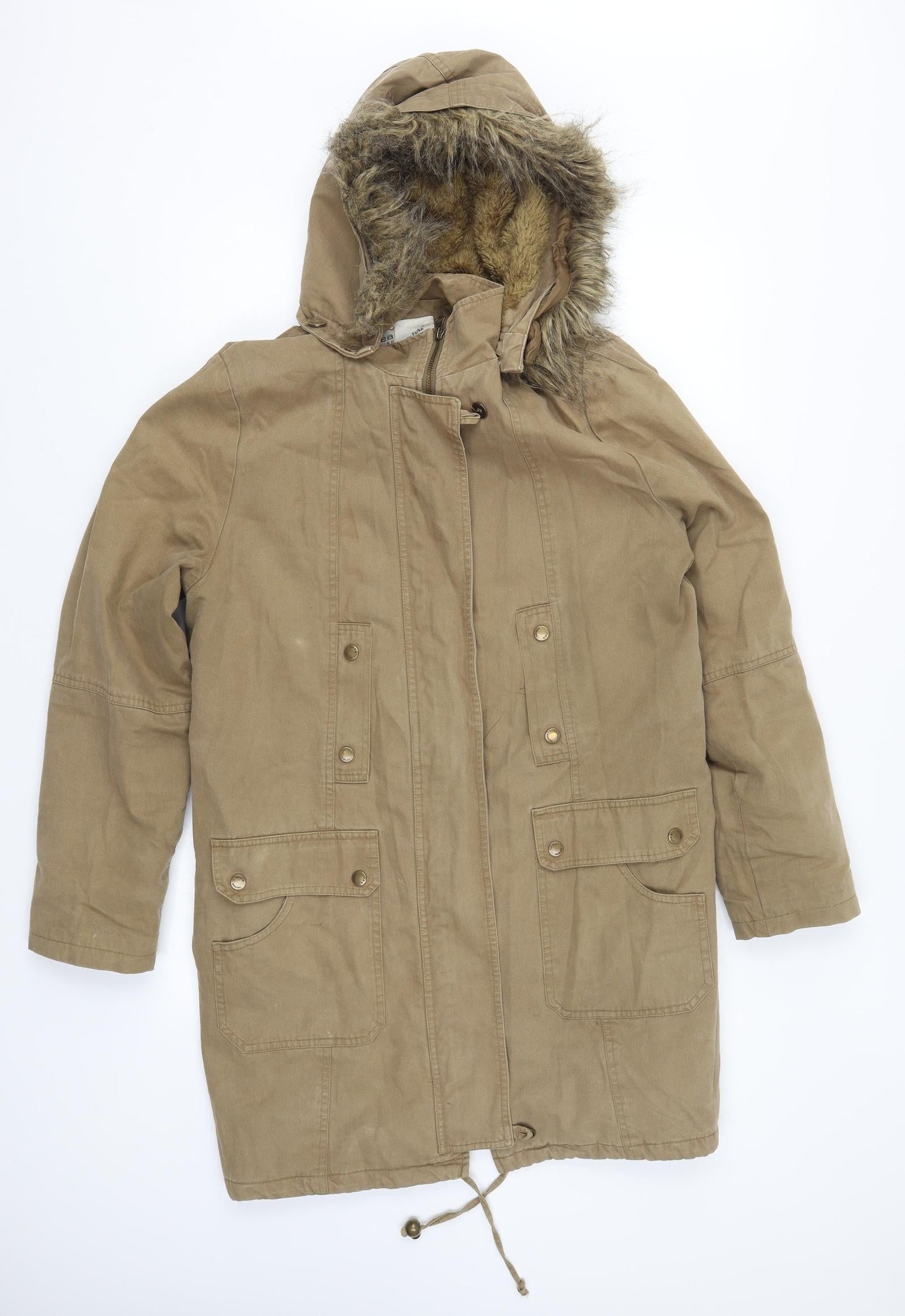 Womens UK Size 14 Linea Beige Parka Coat