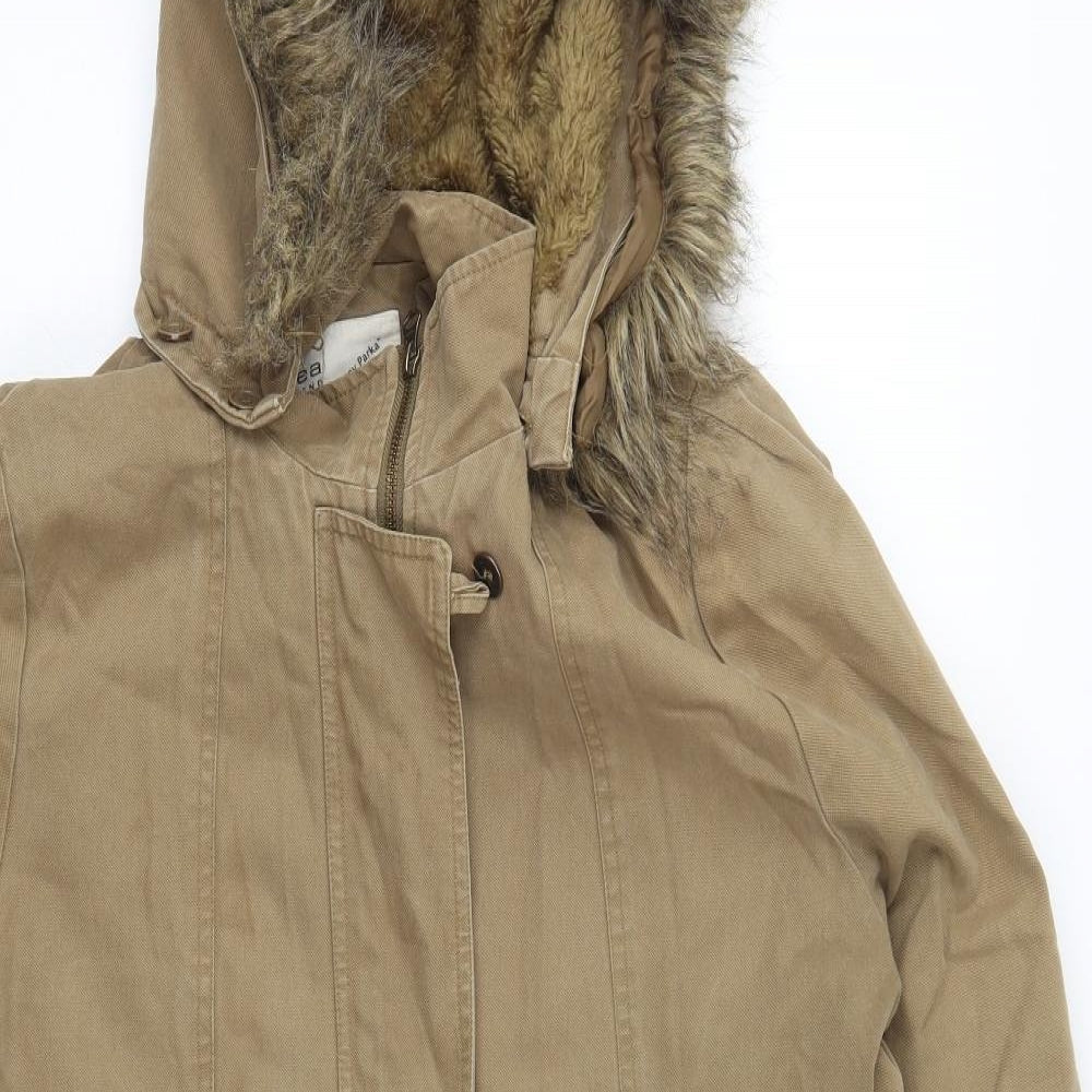 Womens UK Size 14 Linea Beige Parka Coat