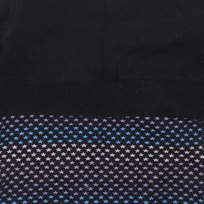 Young Dimension Girls Black   Basic T-Shirt Size 7-8 Years  - Stars
