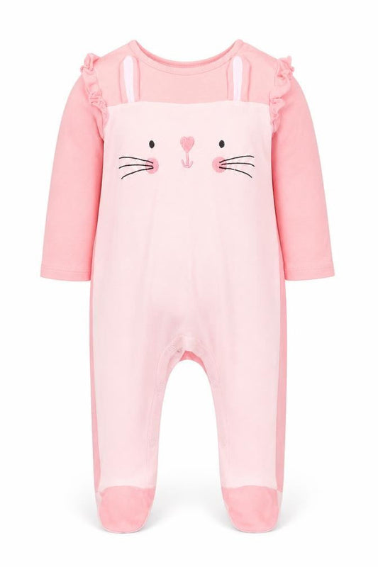 Pep&Co Girls Pink Solid  Cami One Piece Size 6-9 Months  - Rabbit