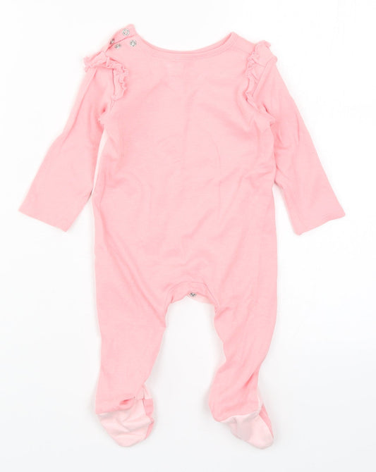 Pep&Co Girls Pink Solid  Cami One Piece Size 6-9 Months  - Rabbit