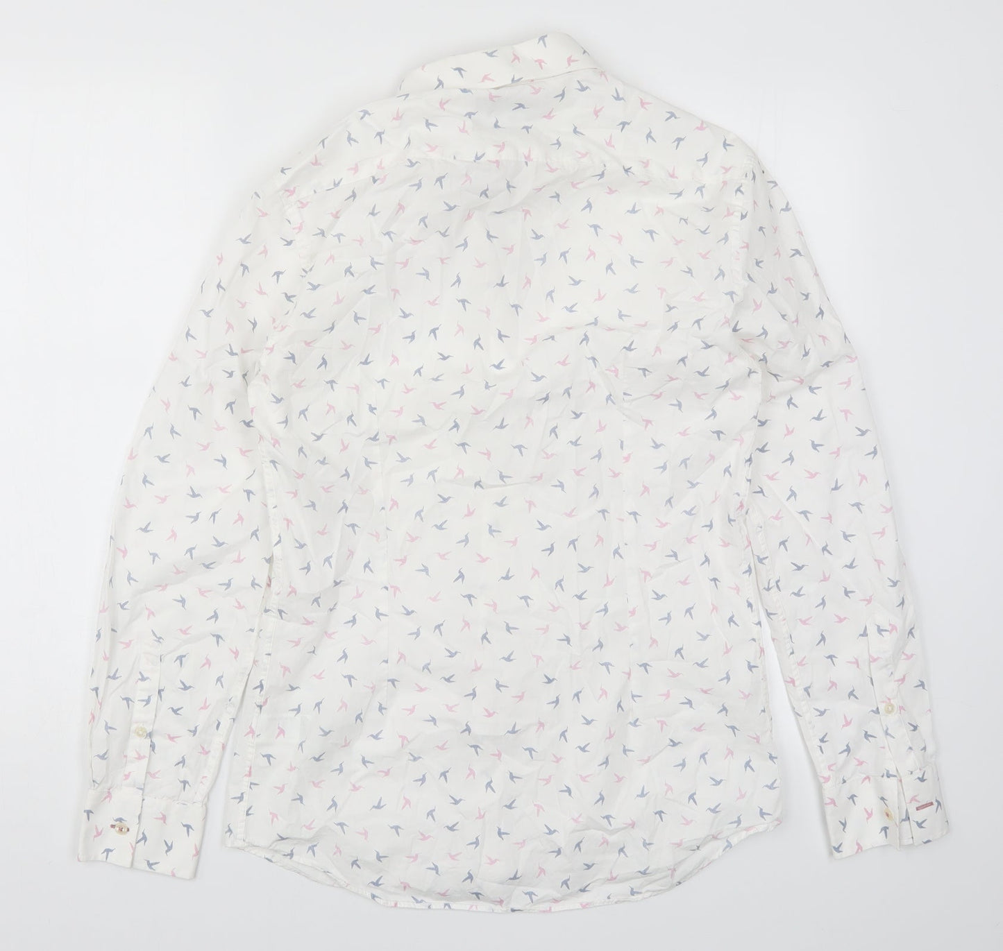 Mens UK Size S Marks and Spencer White  Button-Up Long Sleeve Casual Shirt
