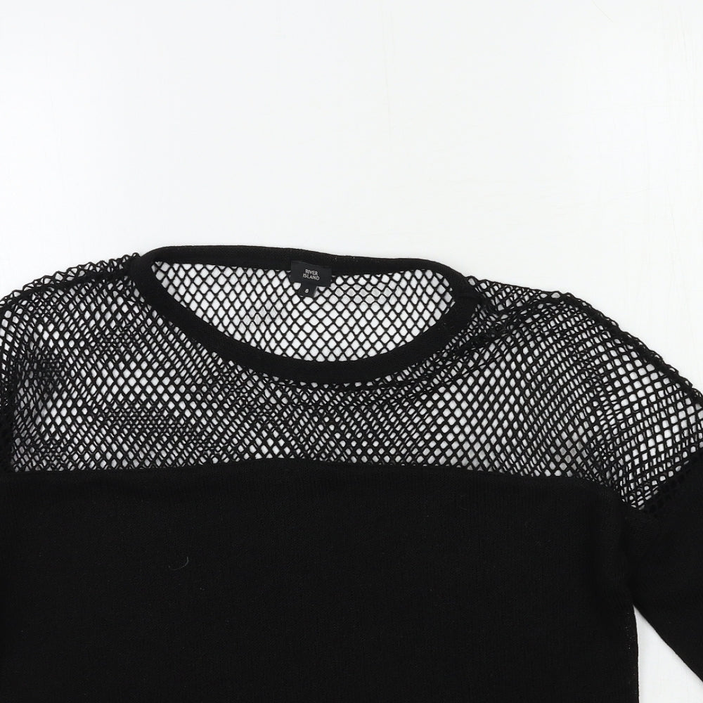 Womens UK Size 8 River Island Black Pullover Jumper