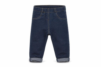 Front view of Kiabi Baby Blue Denim Snow Pants Jeans, size 12, Months