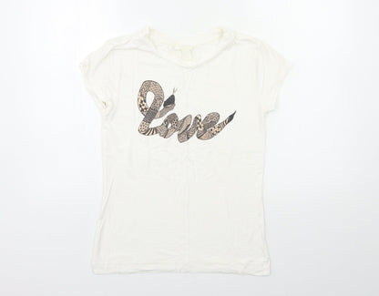 Womens UK Size S H&M White Basic T-Shirt