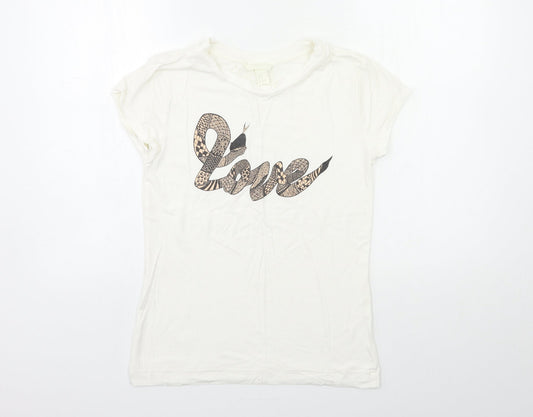 Womens UK Size S H&M White Basic T-Shirt