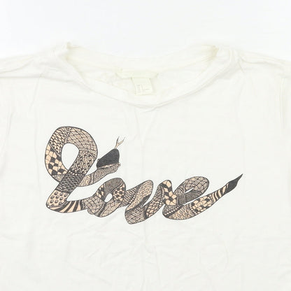 Womens UK Size S H&M White Basic T-Shirt