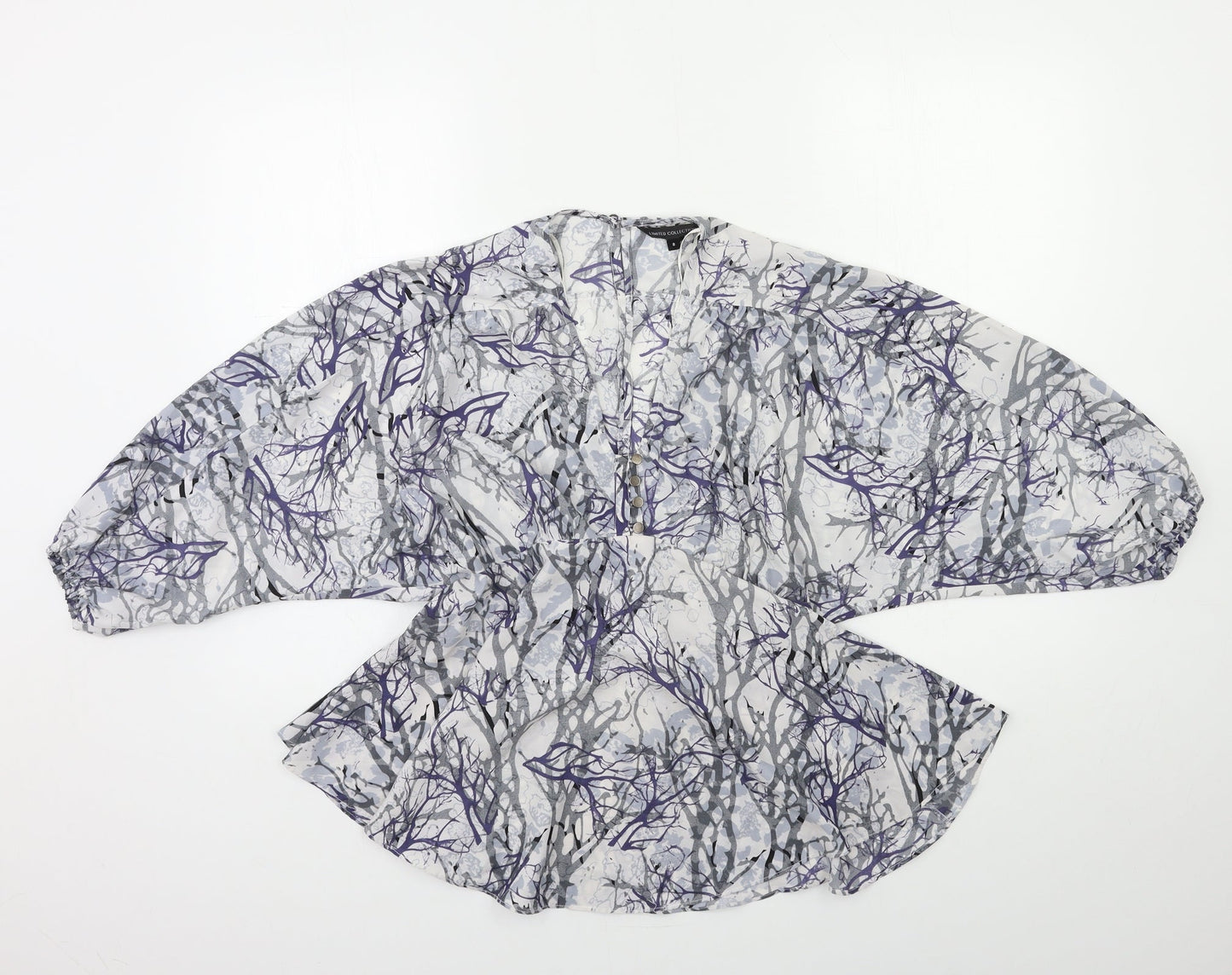 Marks and Spencer Womens Blue Floral  Basic Blouse Size 8