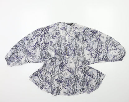 Marks and Spencer Womens Blue Floral  Basic Blouse Size 8