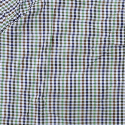 R B BOSTON Mens Blue Check   Button-Up Size XL