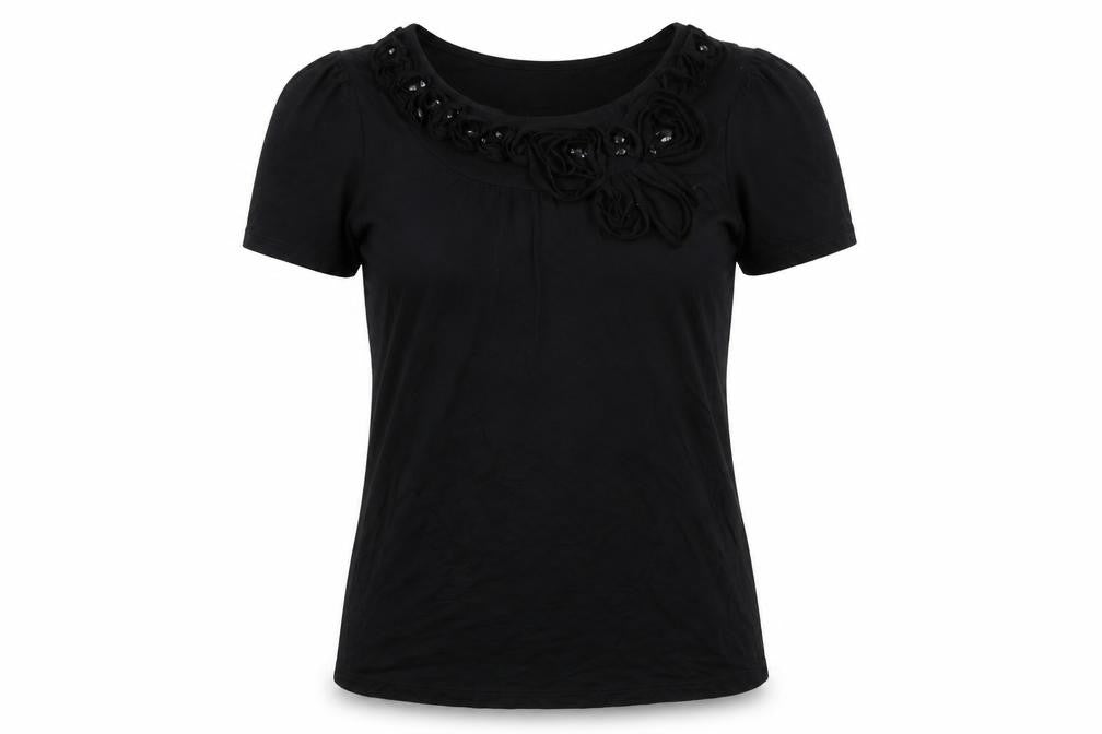 Womens UK Size M VILLA Black Basic T-Shirt