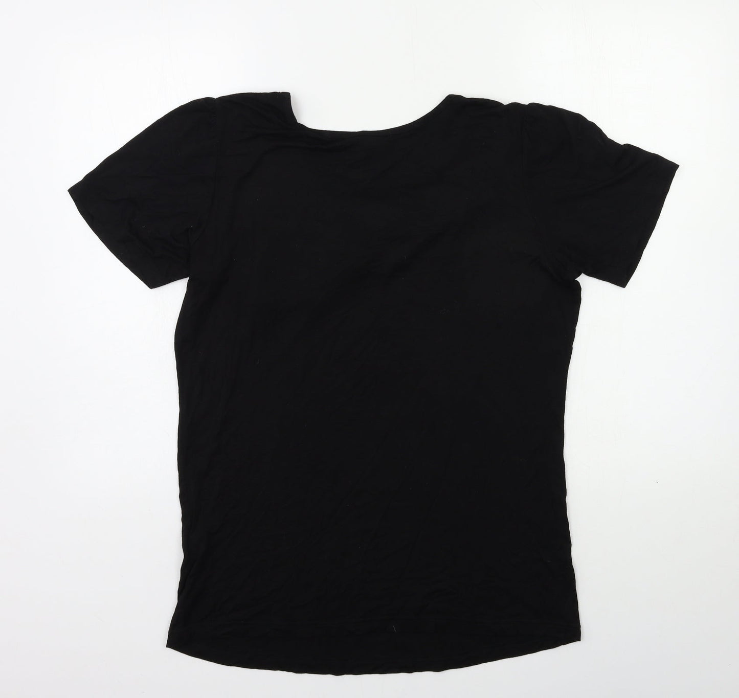 Womens UK Size M VILLA Black Basic T-Shirt