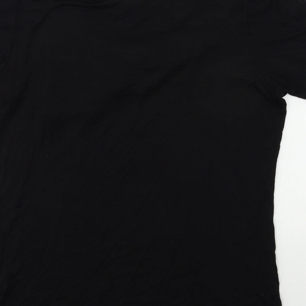 Womens UK Size M VILLA Black Basic T-Shirt