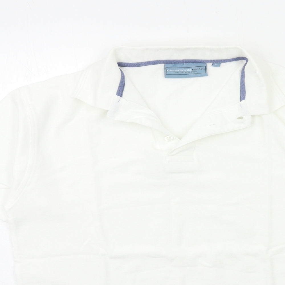 GREENWOOD Mens White    Polo Size M