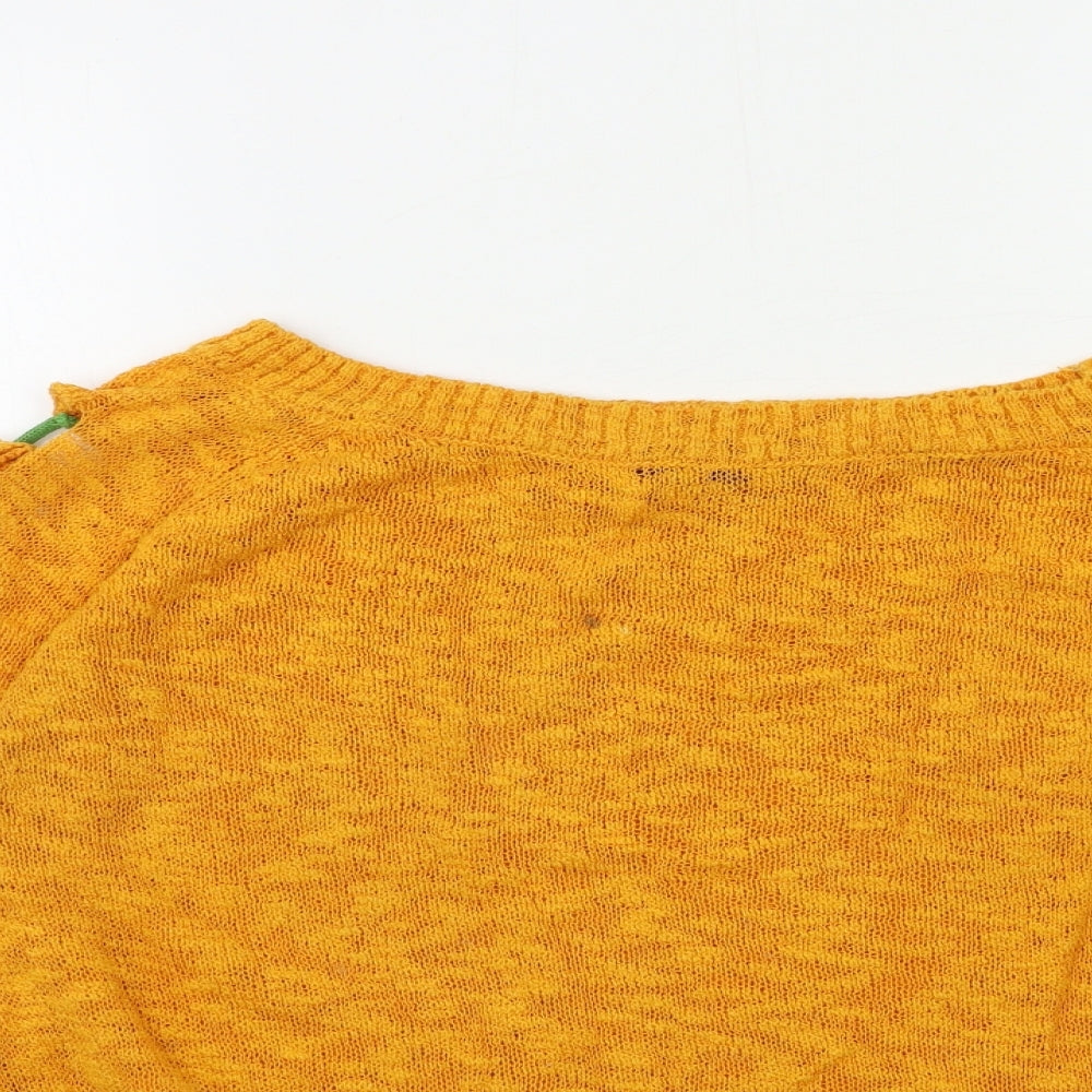 Joinus Womens Orange  Knit Pullover Jumper Size S