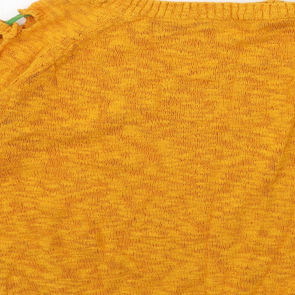Joinus Womens Orange  Knit Pullover Jumper Size S