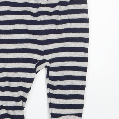 George Boys Blue Striped  Jogger Trousers Size 3-6 Months  - Waist 14in; Inside  leg 6in