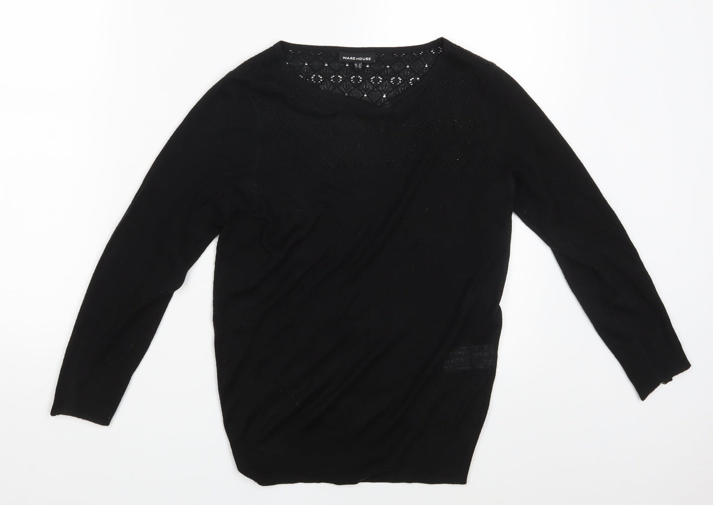 Womens UK Size 8 Warehouse Black Pullover Jumper