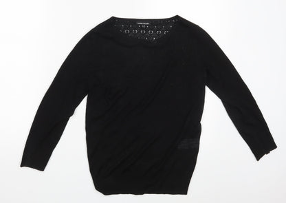 Womens UK Size 8 Warehouse Black Pullover Jumper
