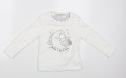Primark Girls White   Pullover Jumper Size 5-6 Years