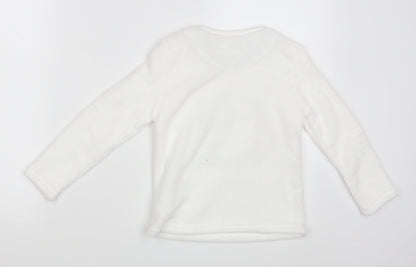 Primark Girls White   Pullover Jumper Size 5-6 Years