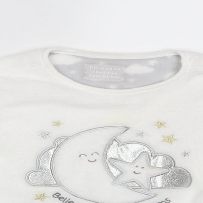 Primark Girls White   Pullover Jumper Size 5-6 Years