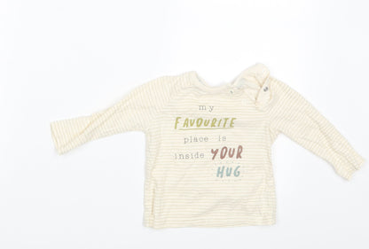 George Baby Ivory Striped  Basic T-Shirt Size 6-9 Months