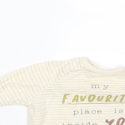 George Baby Ivory Striped  Basic T-Shirt Size 6-9 Months