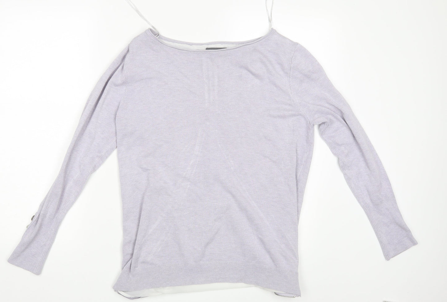 Womens UK Size 14 Mini Velvet Purple Pullover Jumper