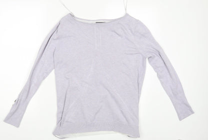 Womens UK Size 14 Mini Velvet Purple Pullover Jumper