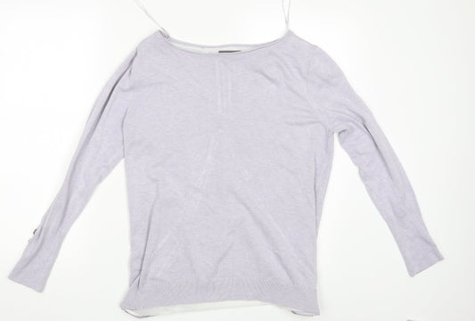 Womens UK Size 14 Mini Velvet Purple Pullover Jumper