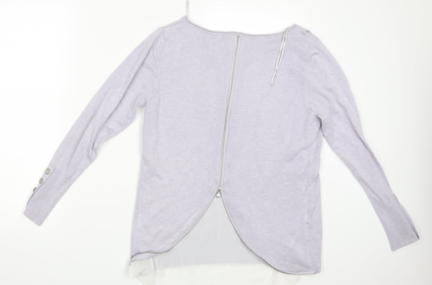 Womens UK Size 14 Mini Velvet Purple Pullover Jumper