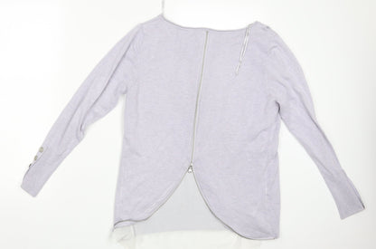 Womens UK Size 14 Mini Velvet Purple Pullover Jumper