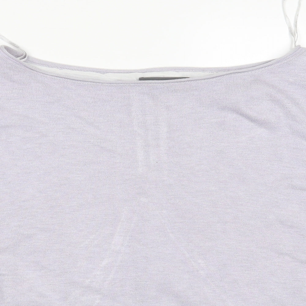 Womens UK Size 14 Mini Velvet Purple Pullover Jumper