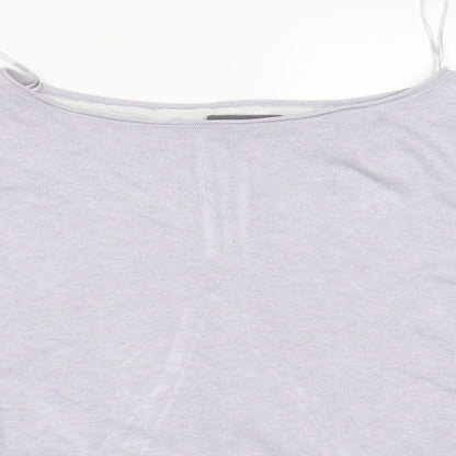 Womens UK Size 14 Mini Velvet Purple Pullover Jumper