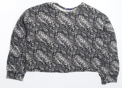 Zara Womens Multicoloured Animal Print  Pullover Sweatshirt Size M